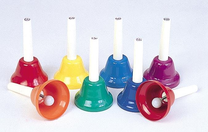 Set of 8 Rainbow Hand bells Music Bells Musical Instrument Jingle