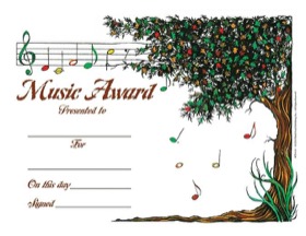 Music Tree Award - Pack of 25 - Music Award Certificates