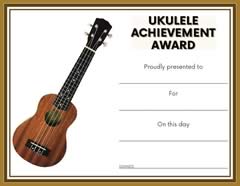 Ukulele Achievement Award Certificate - Downloadable / Fillable Certificate