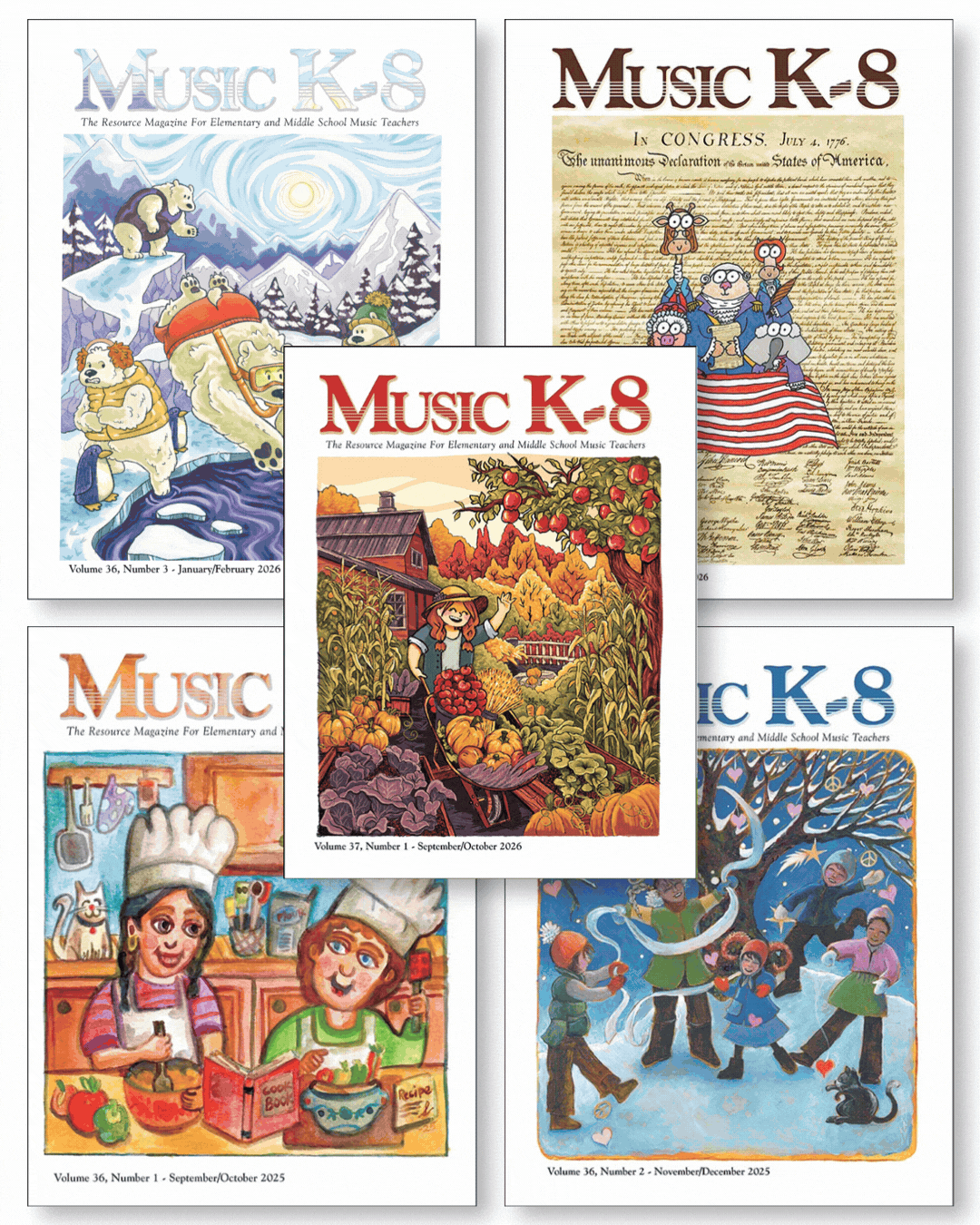 Assortment of Music K-8 magazine covers