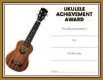 Ukulele Achievement Award Certificate - Downloadable / Fillable Certificate