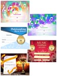 Watercolor Music Award - Pack of 25 (pink/orange) Certificates thumbnail